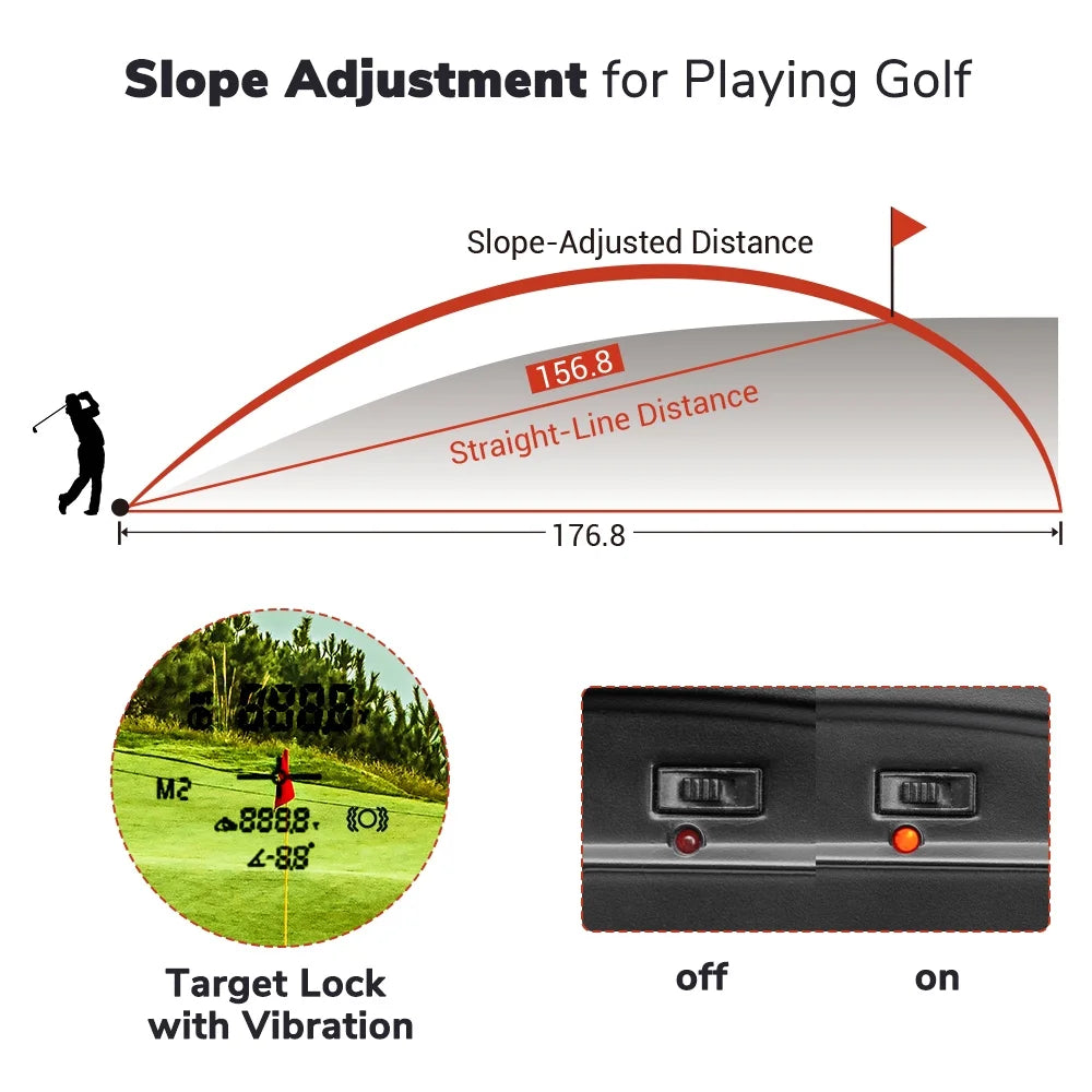 Red 1000 Yards 6X Laser Golf Rangefinder G891