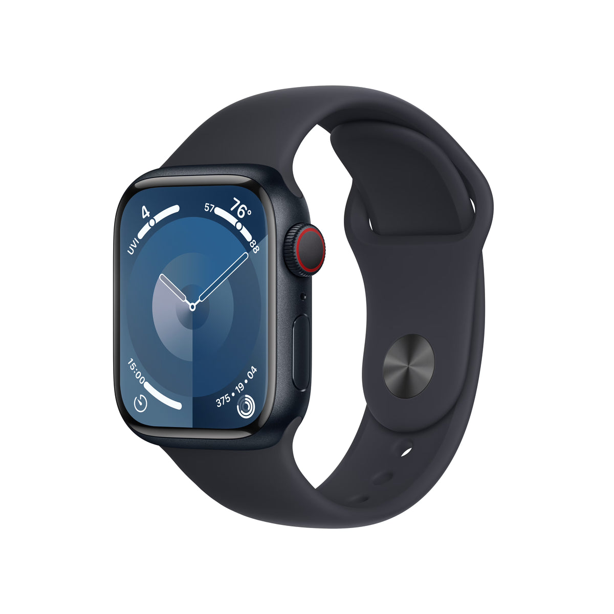 Apple Watch Series 9 GPS + Cellular 41mm Midnight Aluminum Case with Midnight Sport Band - M/L L5090