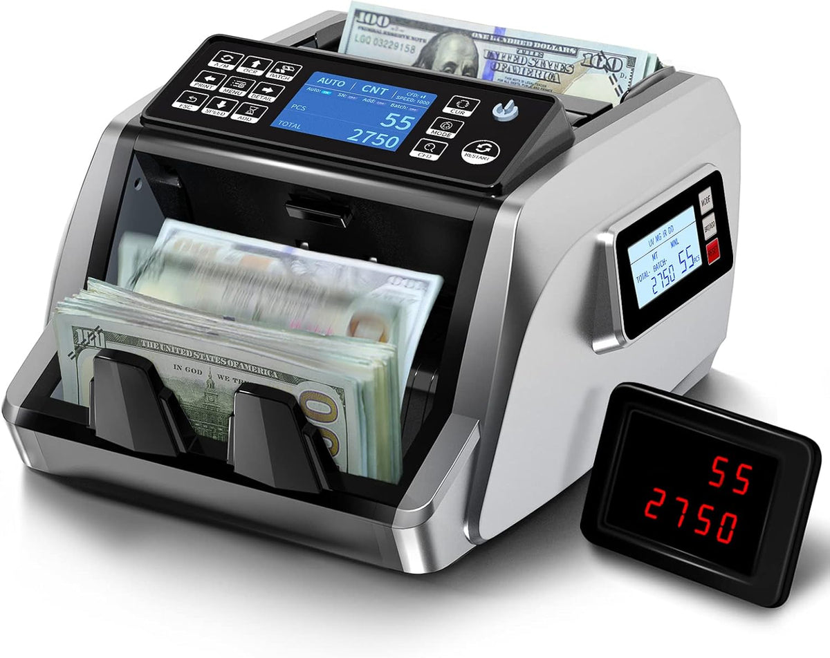 Money Counter Machine with 2CIS/UV/MG/IR/MT Counterfeit Detection I1592