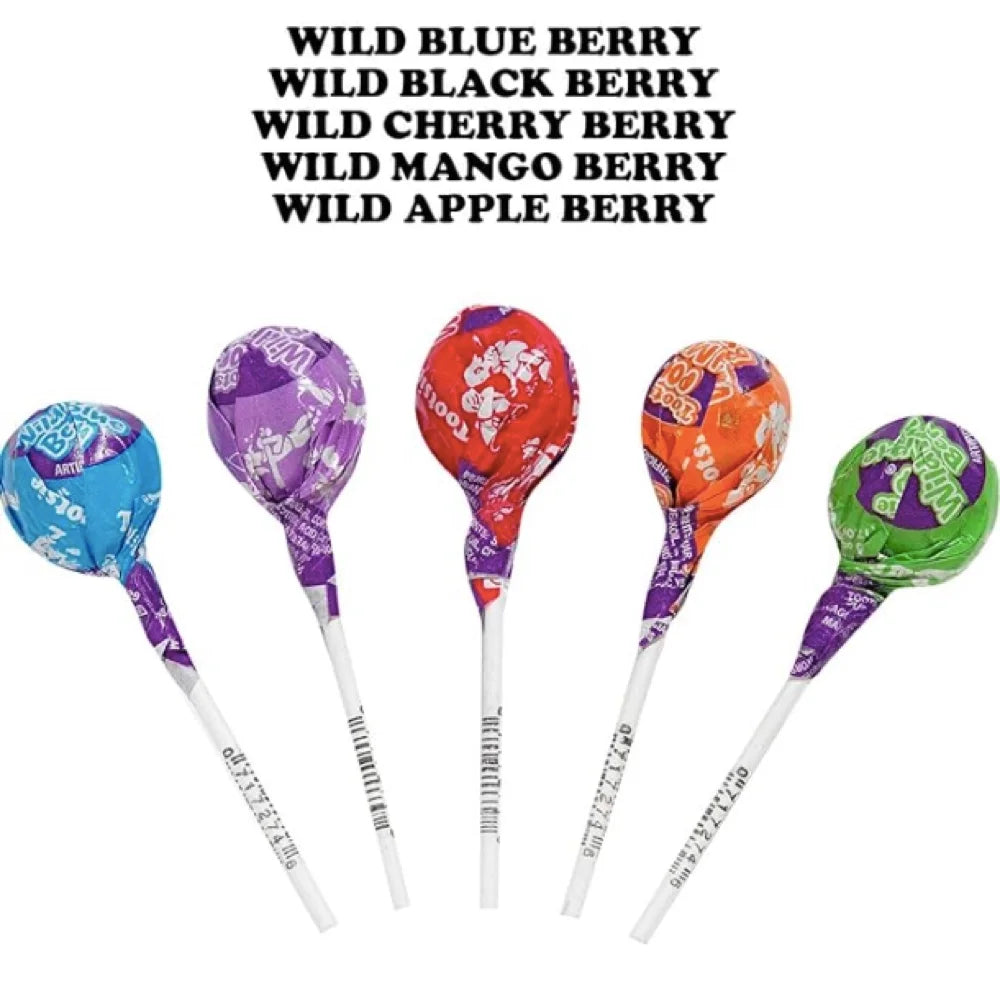 Wild Berry Hard Candy Lollipop with Chewy Tootsie Roll Center (2 Pound) W6893