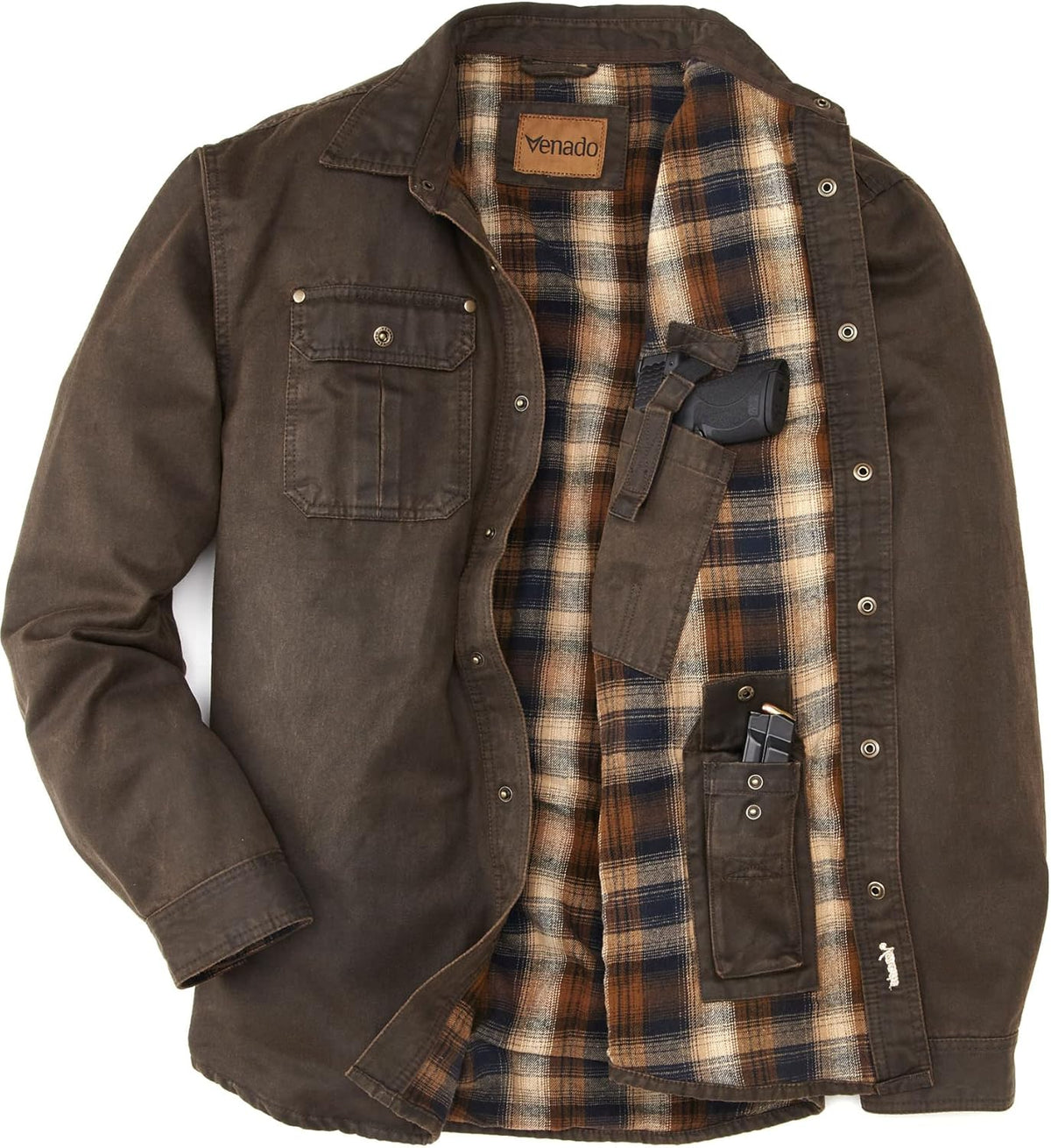 Cotton Suede Concealed Carry Shirt Jacket K69557