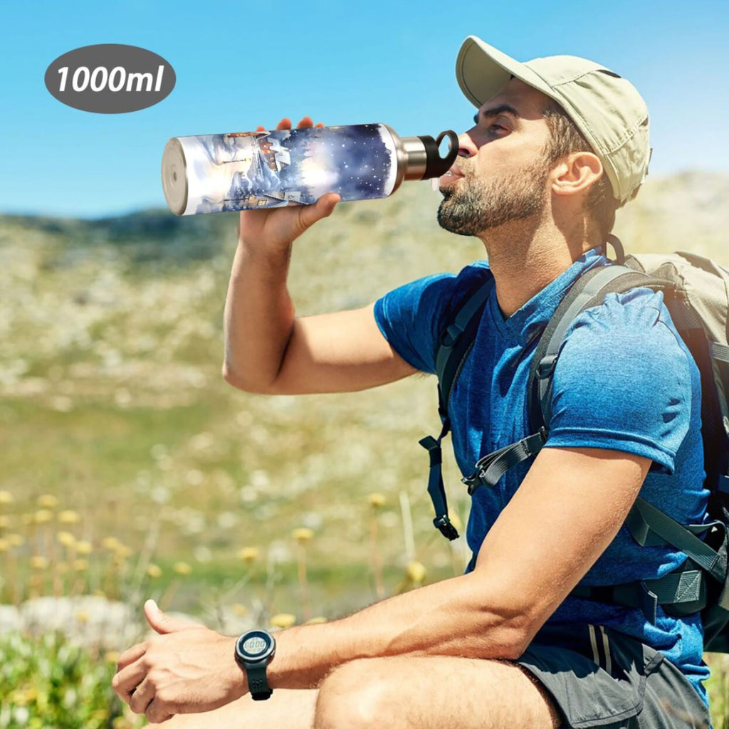Stainless Steel Insulated Thermos Vacuum Flask Water Bottle with Straw Lid N1580