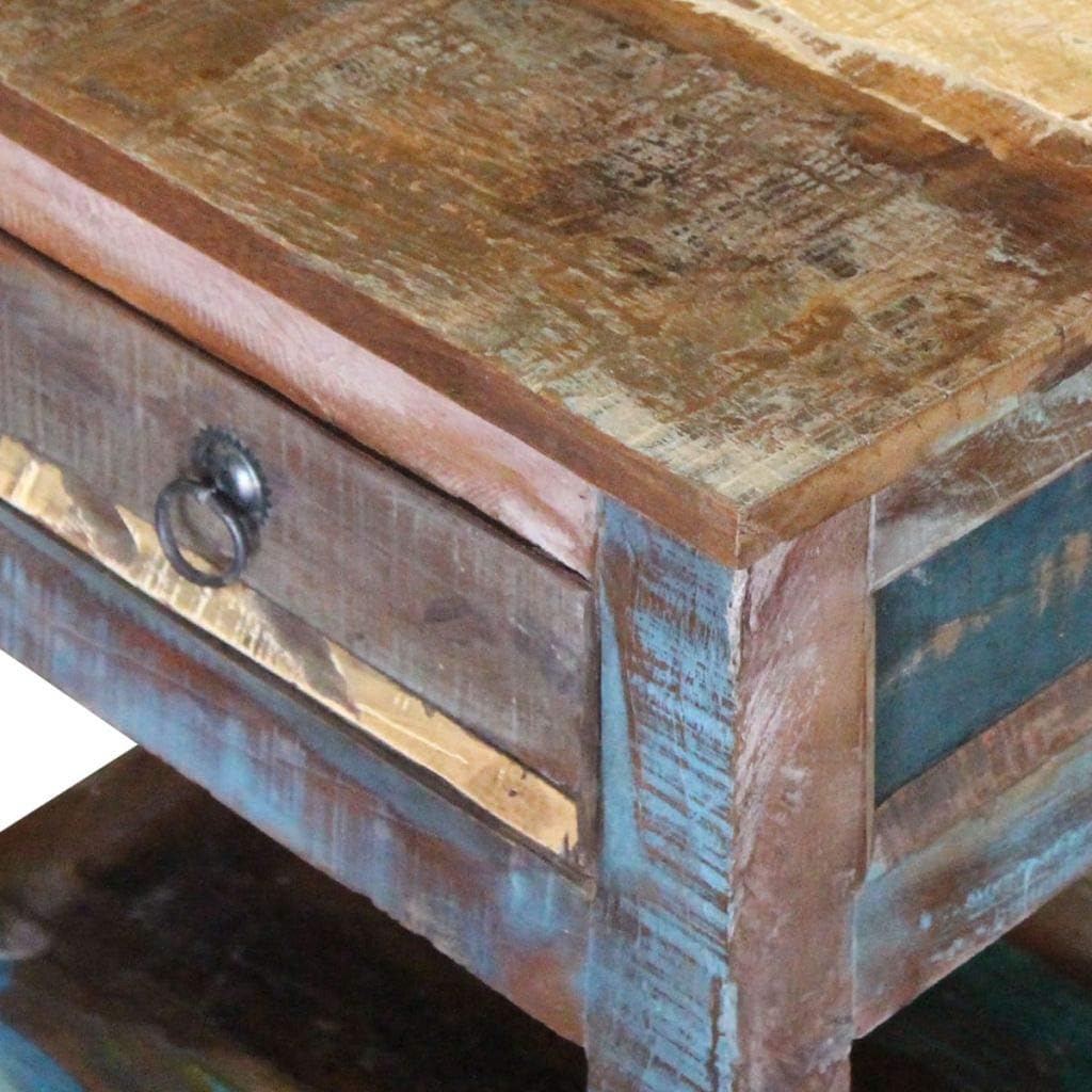 Solid Reclaimed Wood Side End Table with 1 Drawer I3203