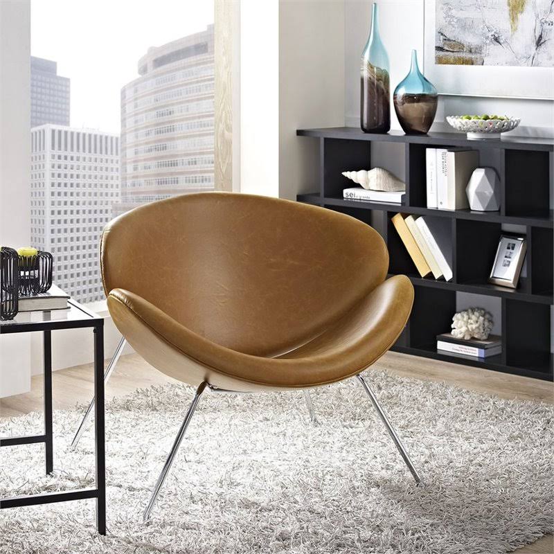Tan Vinyl Accent Chair J83420