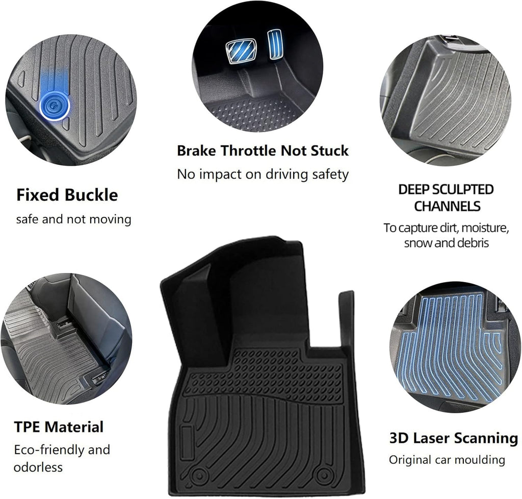 Heavy Duty Black Trunk Floor Mats for Hyundai Palisade 2020-2021 S4349