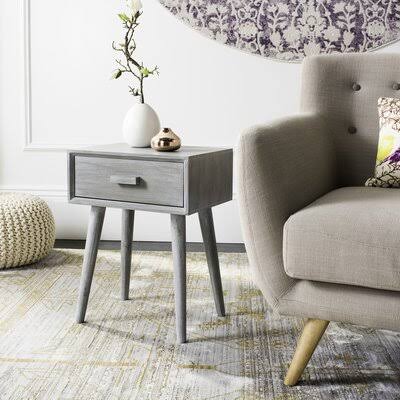 Slate Gray End Table with Storage L73578