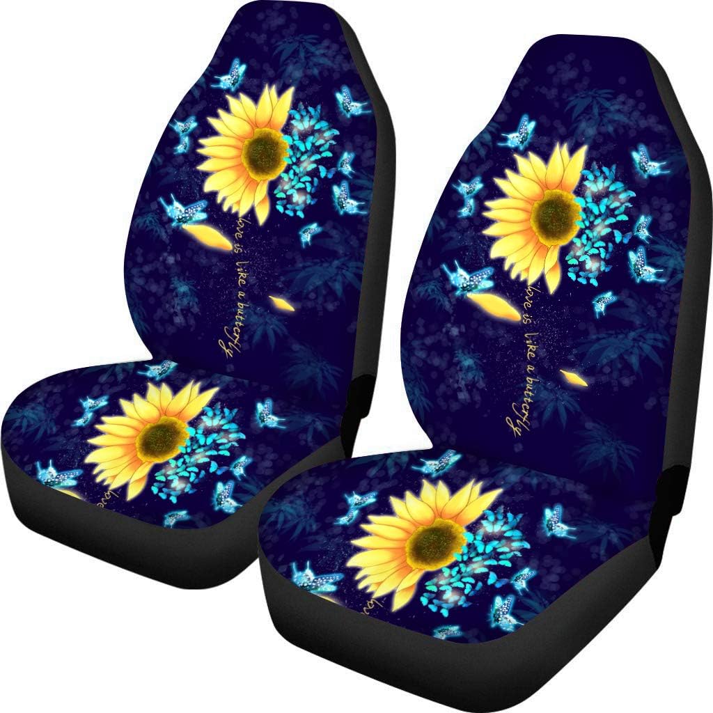Set of 2 Brown Cow Fur Print Car Seat Covers V41720