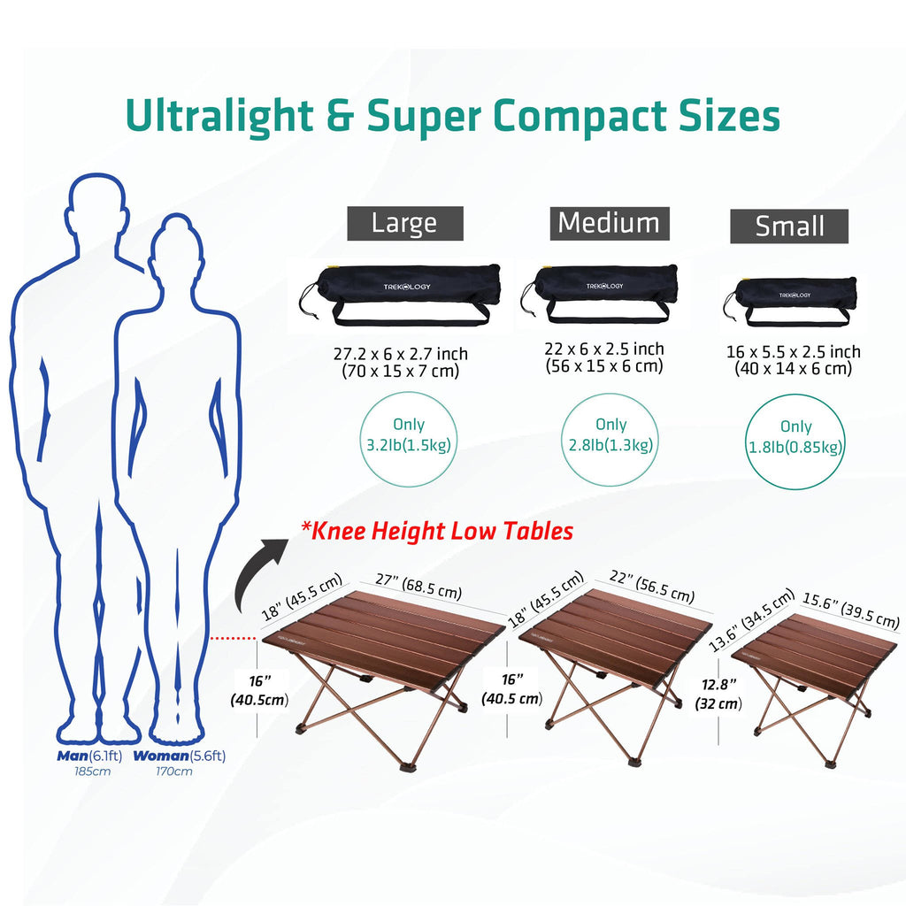 Blue Aluminum Portable Camping Side Table X76397