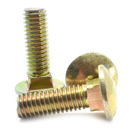 1/4-20 x 5 Coarse Thread Grade 8 Carriage Bolt Alloy Steel Yellow Zinc Plated Pk 325 H751
