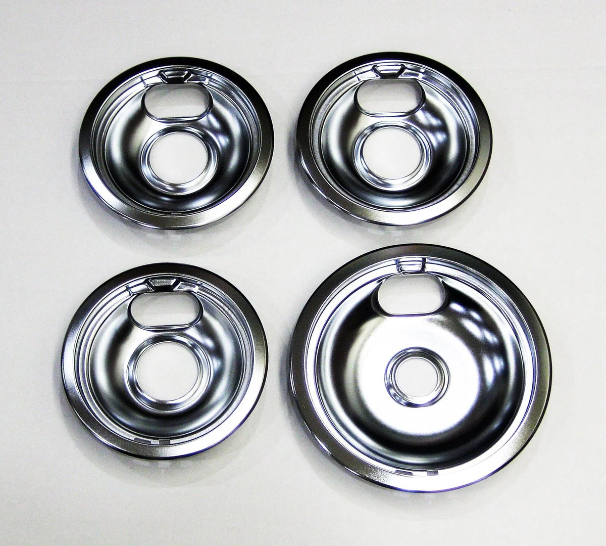 Chrome Range Burner Drip Pan Bowl Bib Set V555694