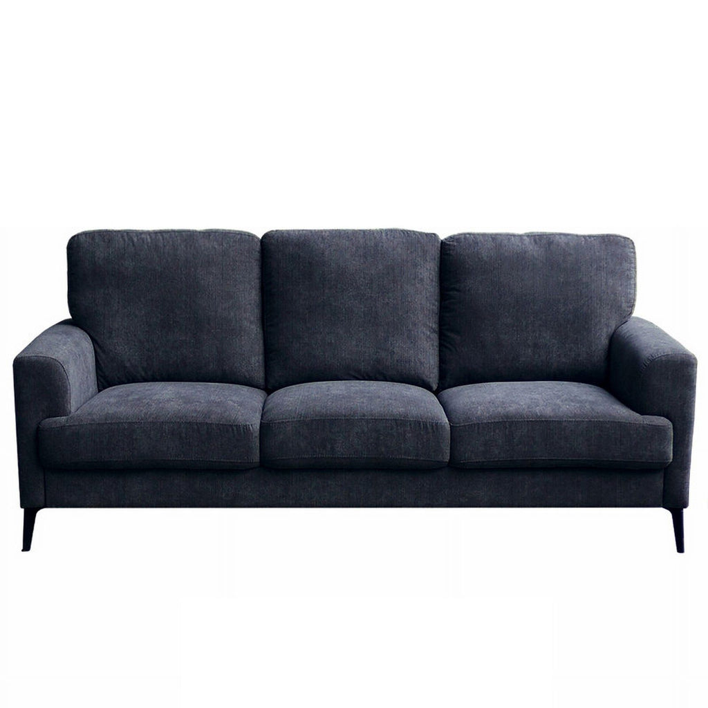 Black Chenille Sofa Loveseat Chair Set O5727