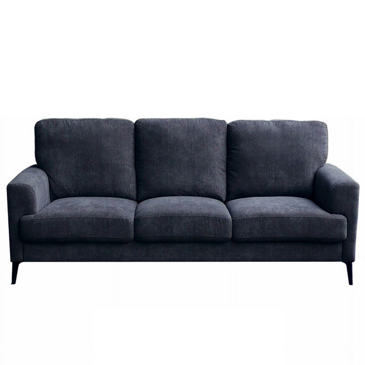 Black Chenille Sofa Loveseat Chair Set O5727