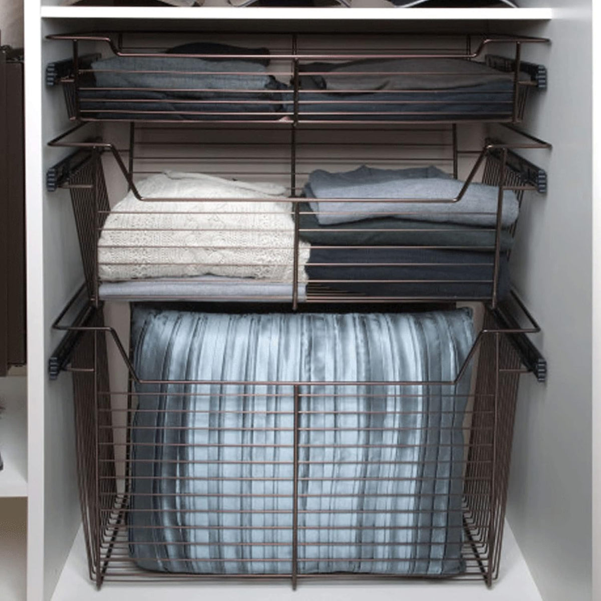 Bronze Wire Pullout Storage Basket for Cabinet D83422