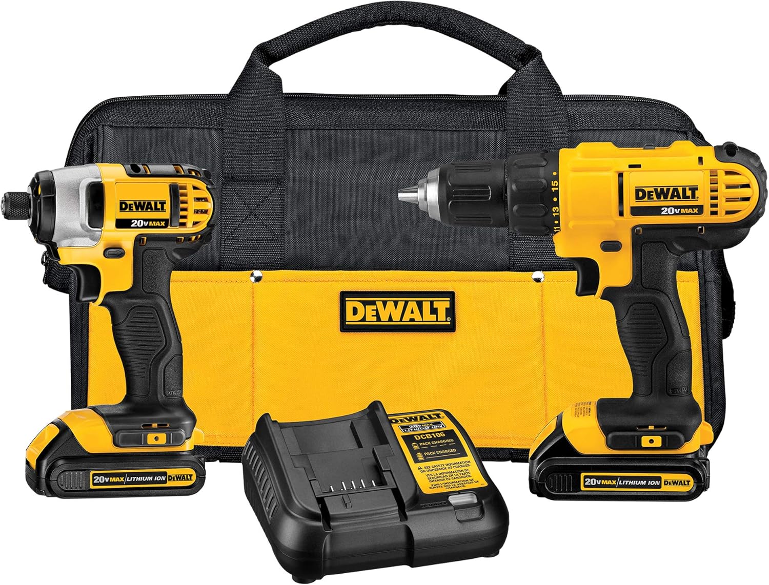 Cordless Drill Combo Kit, 2-Tool, Yellow/Black N90811