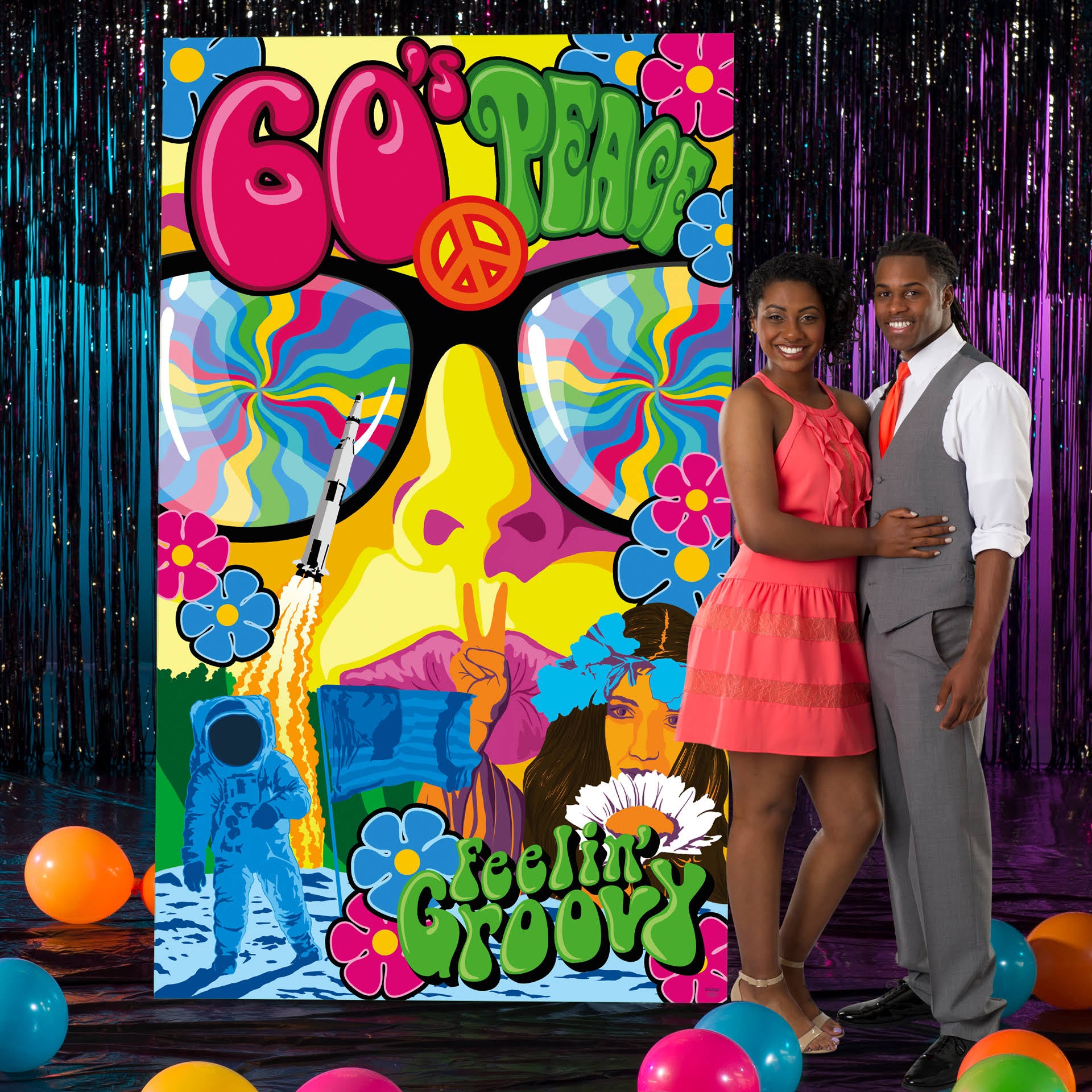 7 ft. Through The Decades 60s Background B620836