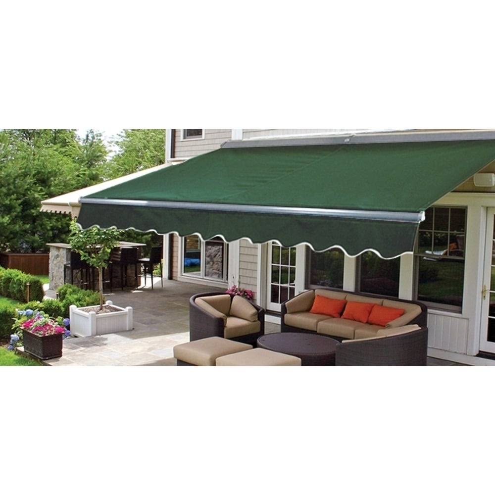 Motorized Half Cassette Retractable Patio Deck Awning 16x10 ft Green T9218