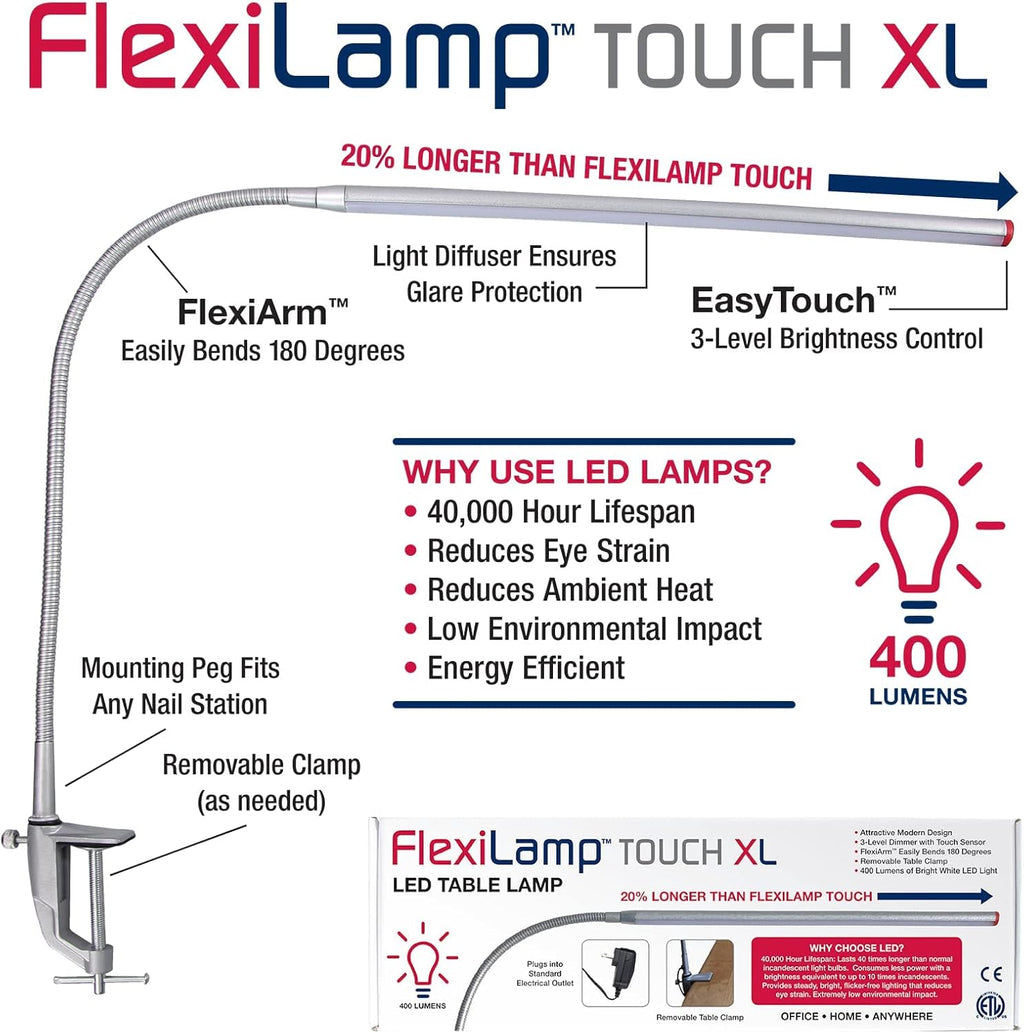 LED Table Desk Lamp with Flexible Arm, 3 Brightness Levels, Touch Sensor, 400 Lumens N1315