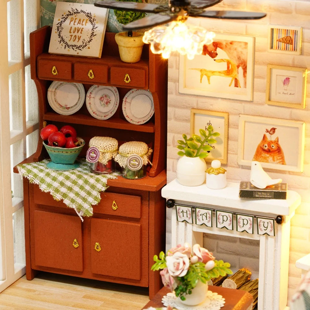 DIY Dollhouse Miniature Wooden House with Furniture N2261