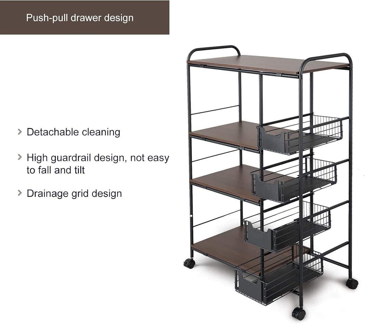 Kitchen Standing Bakers Rack with Storage Basket H984113