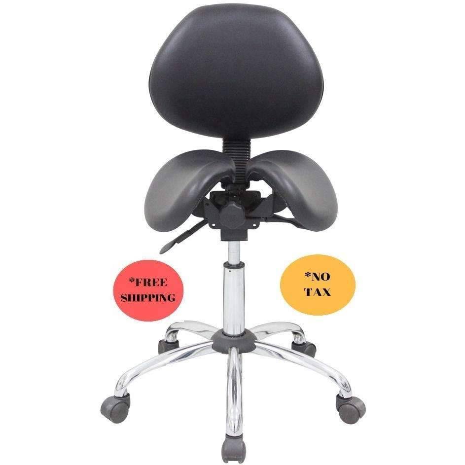 Multi Adjustable Saddle Stool with Backrest S423