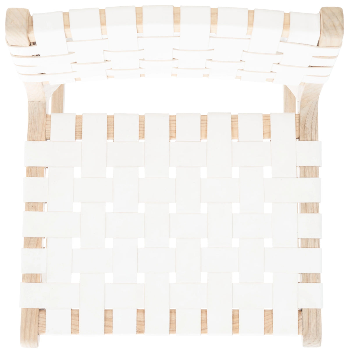White/Natural Leather Bar Stool U607