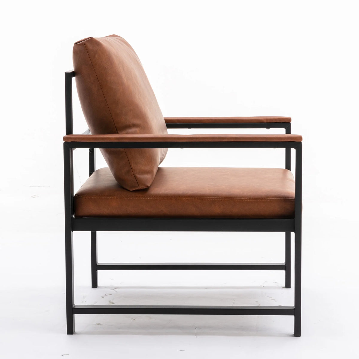 Orange PU Leather Metal Frame Accent Chair P24747