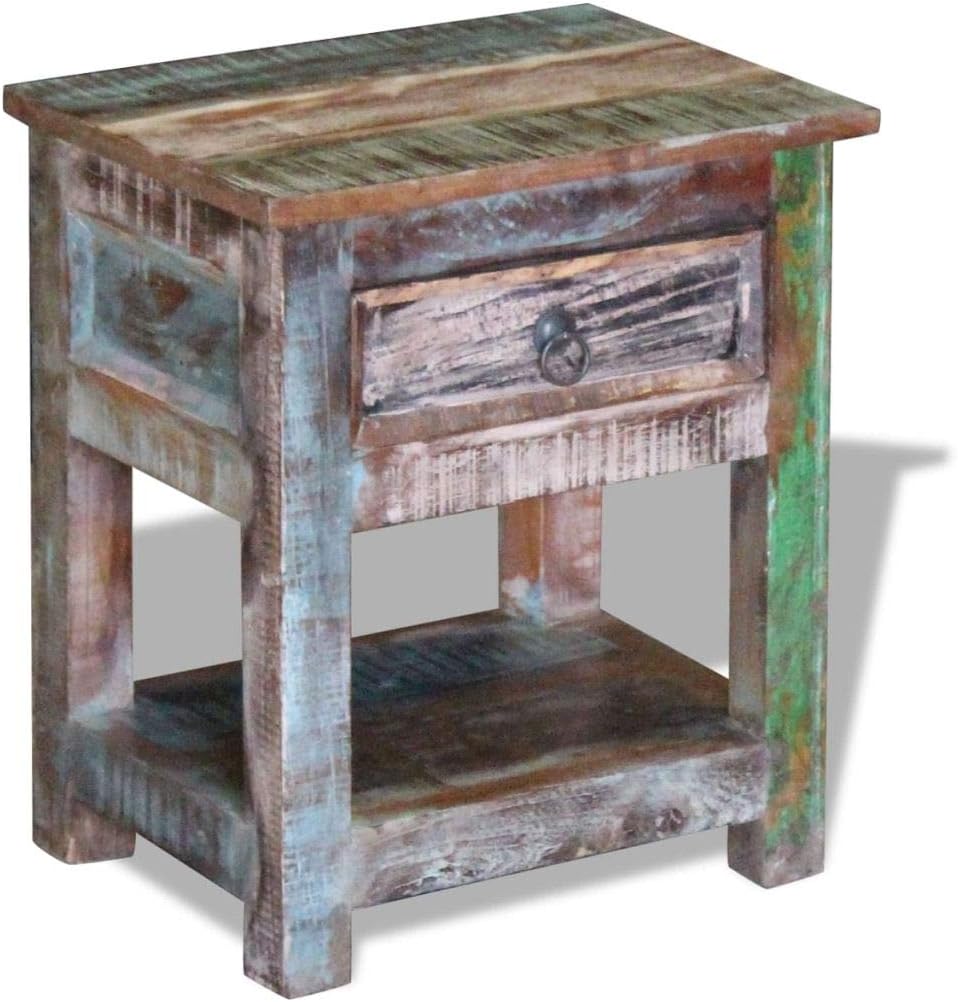 Solid Reclaimed Wood Side End Table with 1 Drawer I3203
