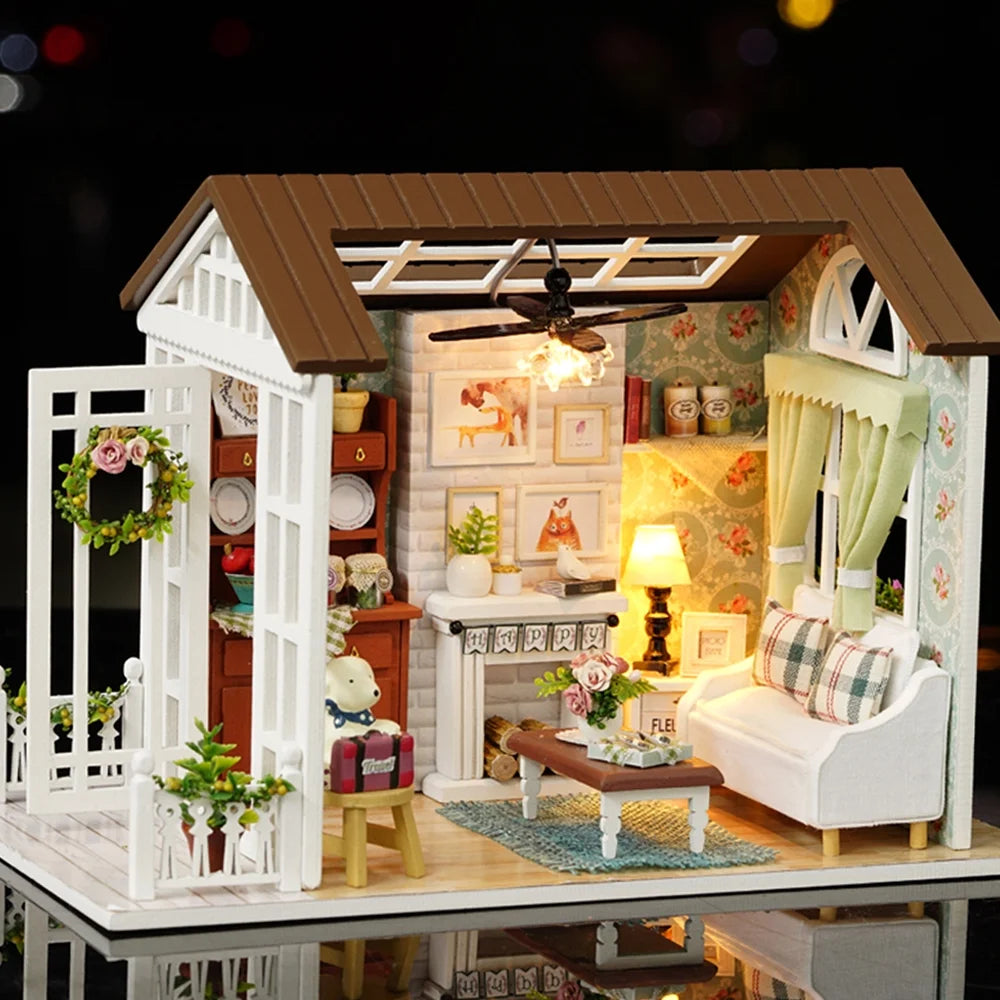 DIY Dollhouse Miniature Wooden House with Furniture N2261