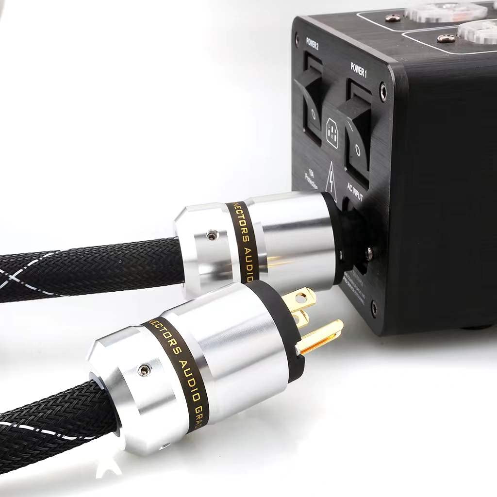 12AWG HiFi Power Cord 125V 15A 3-Prong Audiophile AC Power Cable with US Connector Plug (1.5M / 4.92FT) Pack of 2 S685652