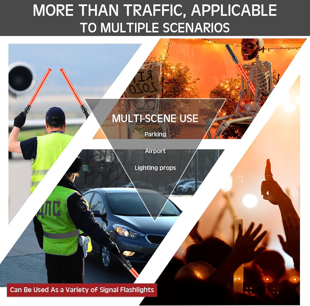 12 Pieces LED Traffic Baton with 2 Flashing Modes I658684