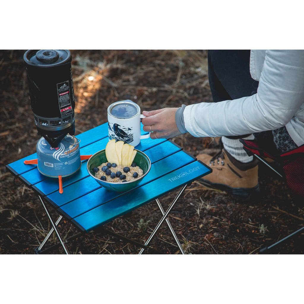 Blue Aluminum Portable Camping Side Table X76397