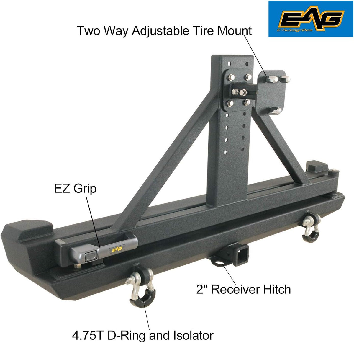 Steel Rear Bumper with Tire Carrier for Cherokee XJ F12995