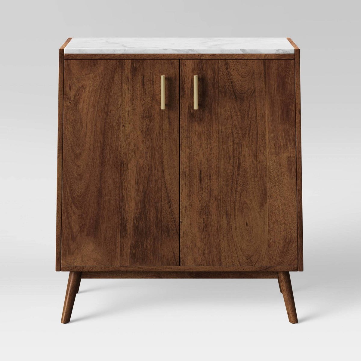 2 Door Wood/Marble Cabinet Brown J121535