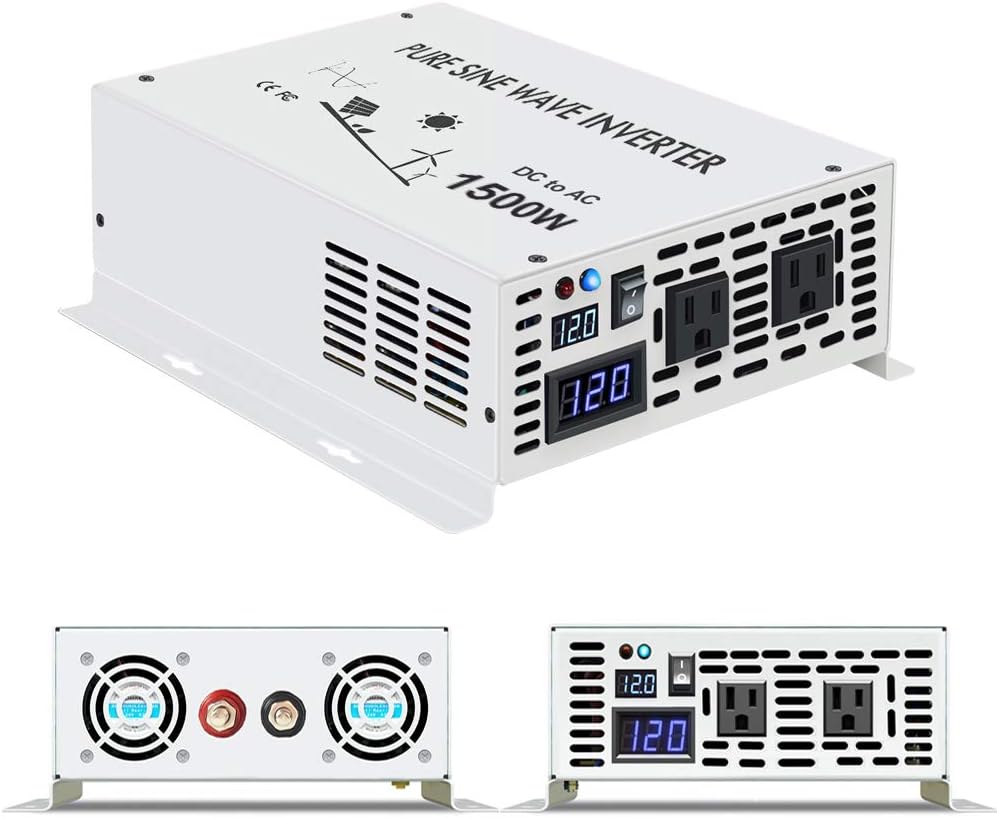 1500W Pure Sine Wave Power Inverter 12VDC to 120VAC U330491