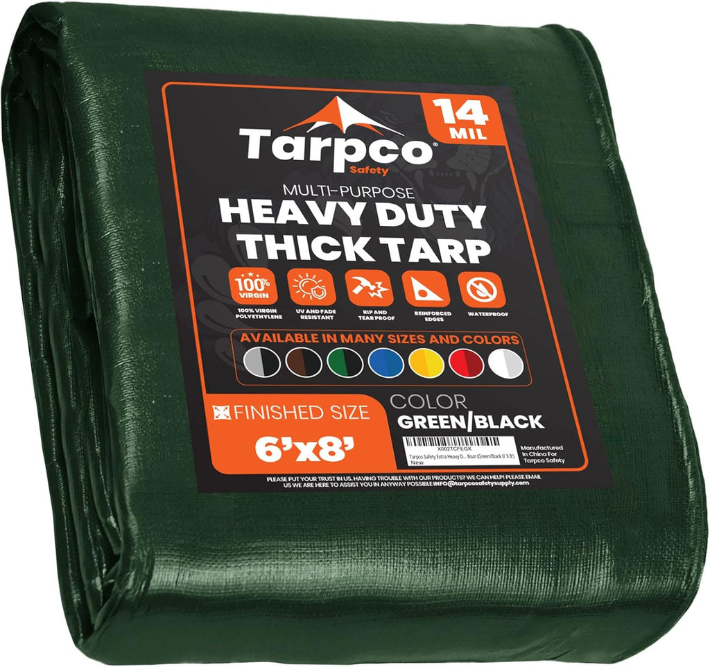 Extra Heavy Duty 14 Mil Waterproof Poly Tarpaulin with Reinforced Edges P29348