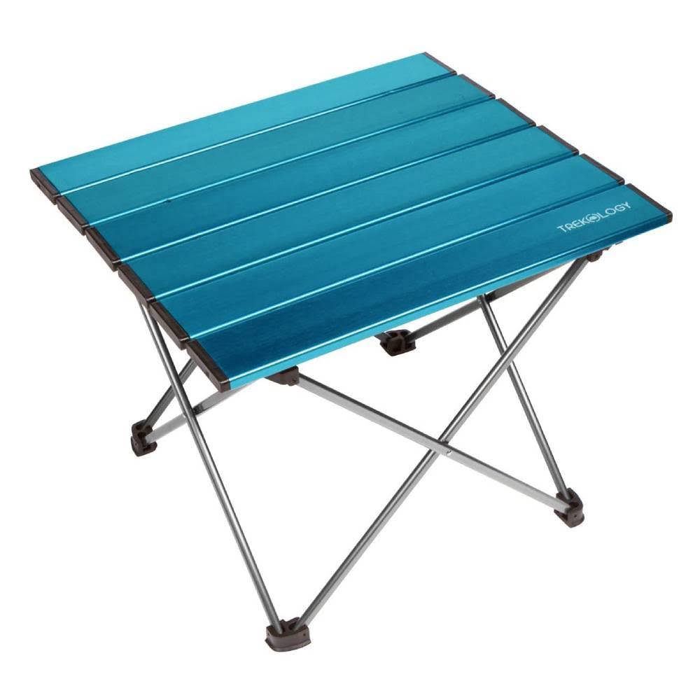 Blue Aluminum Portable Camping Side Table X76397