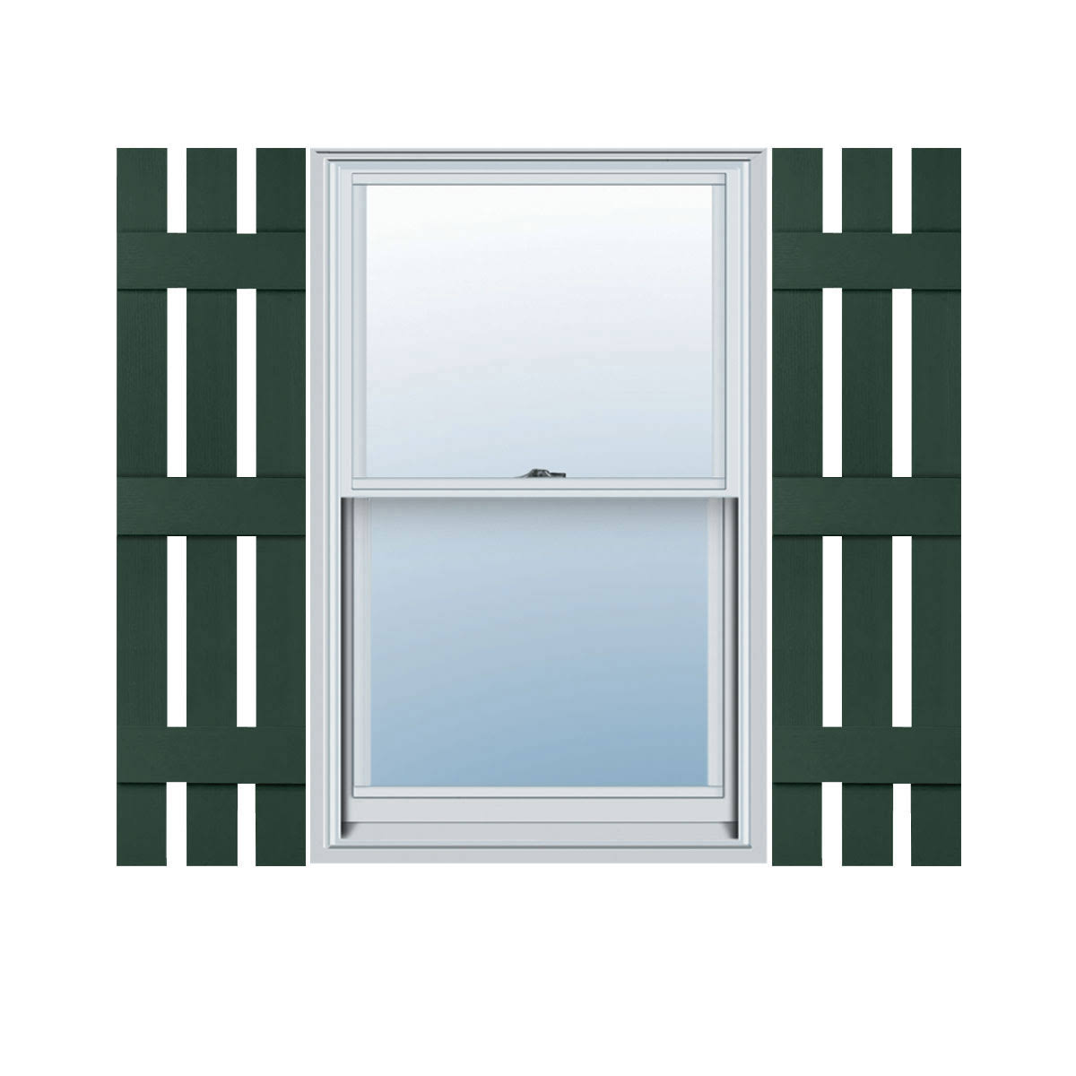 12x22W x 63x22H Vinyl Three Board Spaced Shutters F153