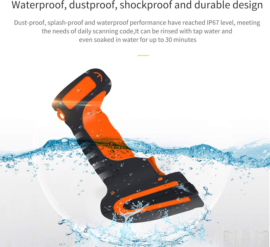 Bluetooth 2D QR Barcode Scanner with Stand, Dustproof and Waterproof, Pack of 2 J88113