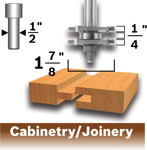 1-7/8 In. x 1/4 In. Carbide-Tipped Tongue and Groove Router Bit Pack of 2 C810751