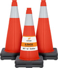 Orange PVC Plastic Traffic Cones with 6 Collar W314873