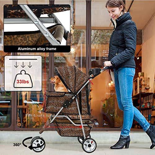 Extra Wide 3 Wheels Pet Stroller with Raincover F688