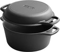 2-In-1 Pre-Seasoned Cast Iron Dutch Oven Set, 5-Quart Pack of 2 V539375