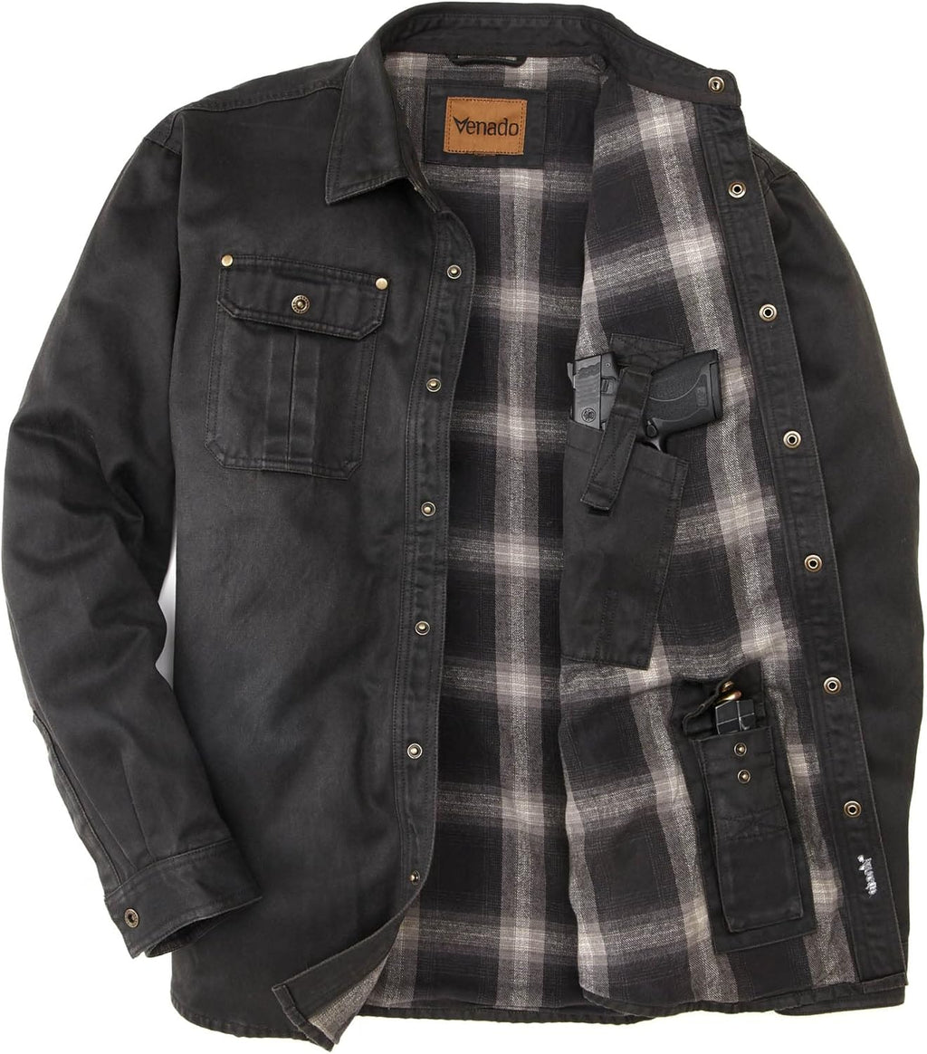 Cotton Suede Concealed Carry Shirt Jacket K69557