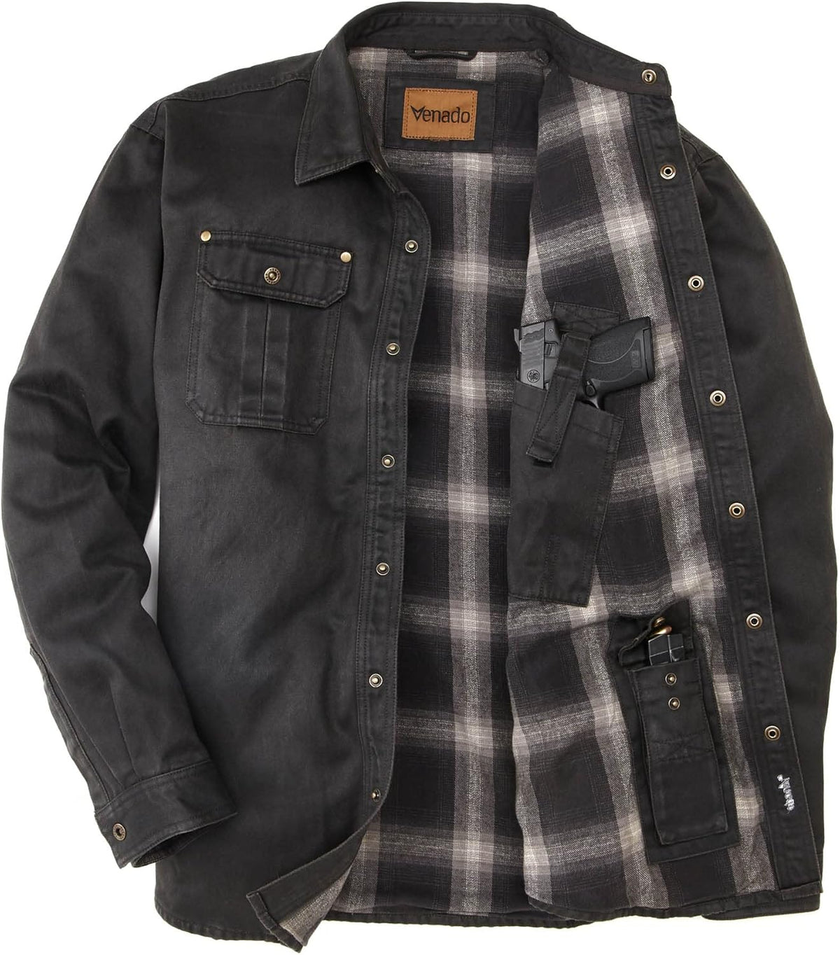 Cotton Suede Concealed Carry Shirt Jacket K69557