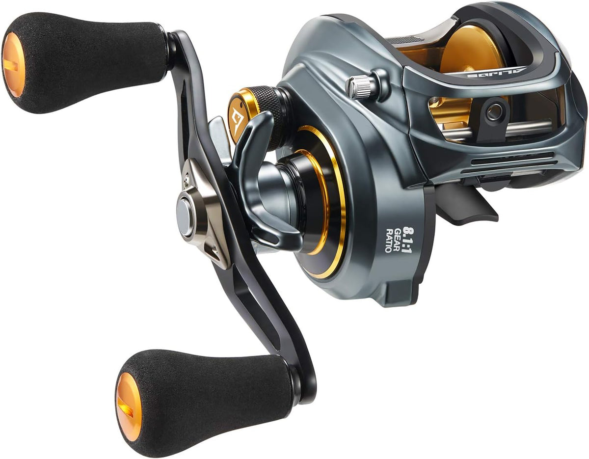 Aluminum Frame Baitcasting Reel, 33Lbs Max Drag, 5.9:1/8.1:1 Gear Ratio D845