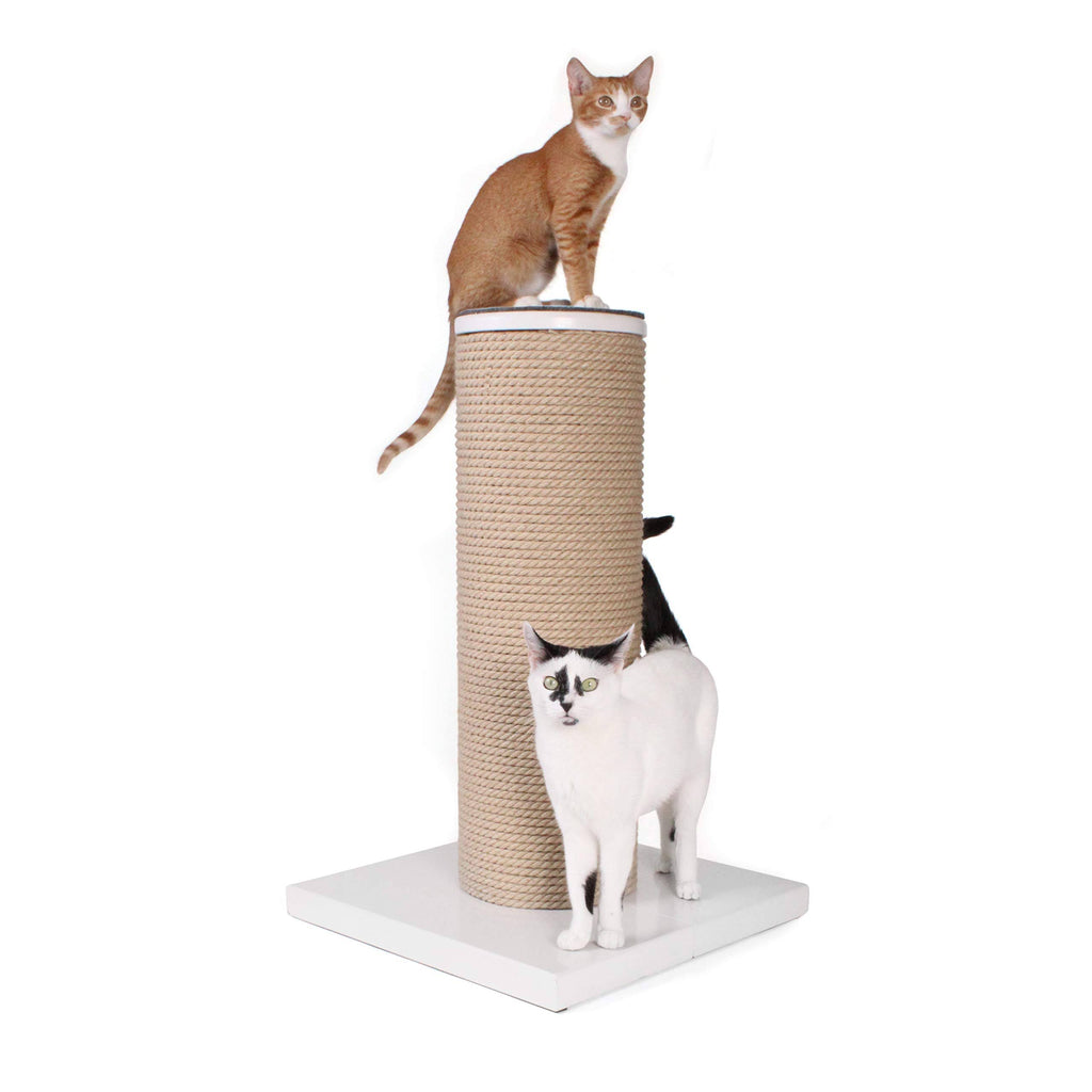 Oversized Jute Cat Scratcher and Perch, White N6854