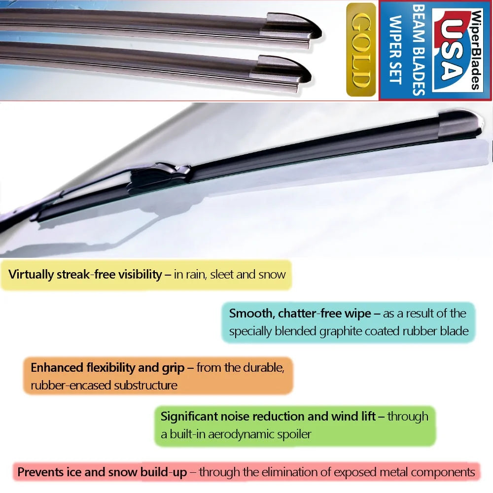 2006 Honda Element Beam Wiper Blades Set of 3 with Rear Wiper L772