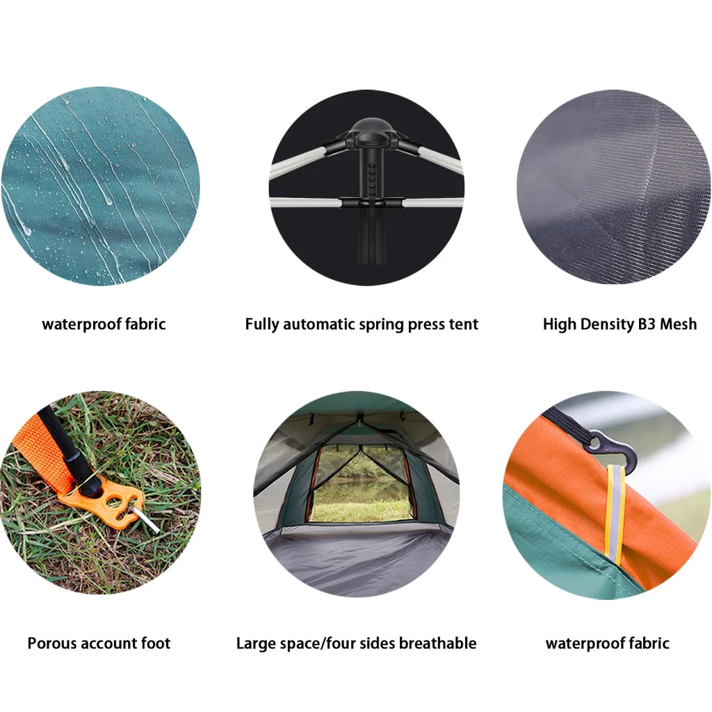 3/4 Person Waterproof Dome Tent with Carry Bag R51870