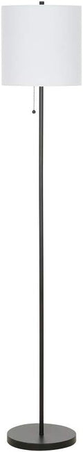 Brushed Nickel Metal Stick Floor Lamp with Pull Chain J153343