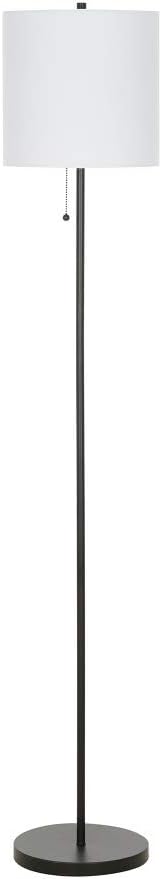 Brushed Nickel Metal Stick Floor Lamp with Pull Chain J153343